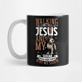 Jesus and dog - Slovak Rough-haired Pointer Mug